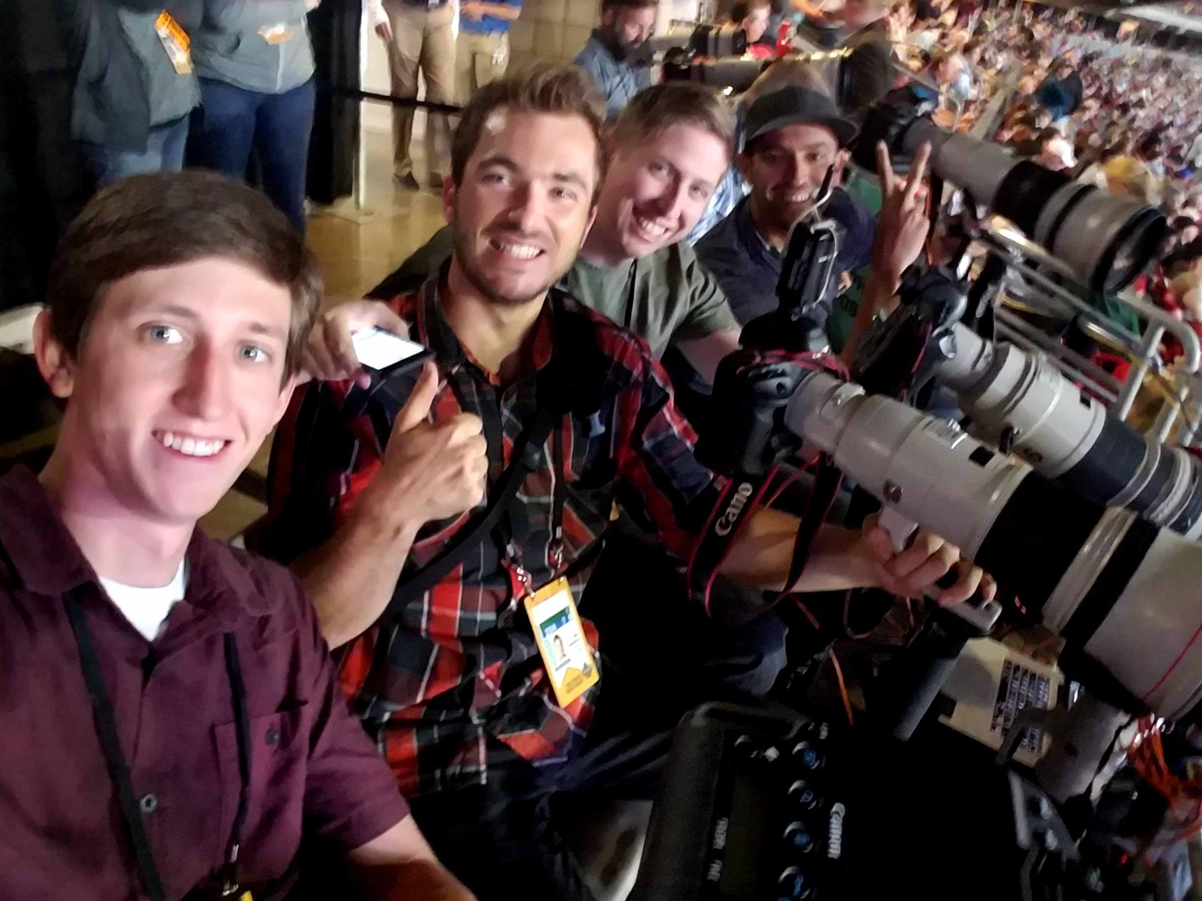 Billy Hardiman photographing the NCAA Men’s Basketball Final Four at State Farm Stadium in Glendale